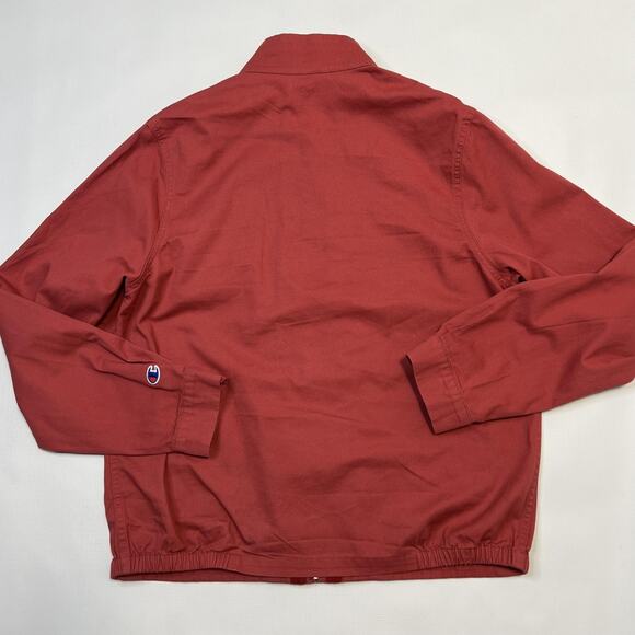 Champion Jacket Mens Medium Red Retro Varsity Style Full Zip Embroidered C Patch - Picture 7 of 8